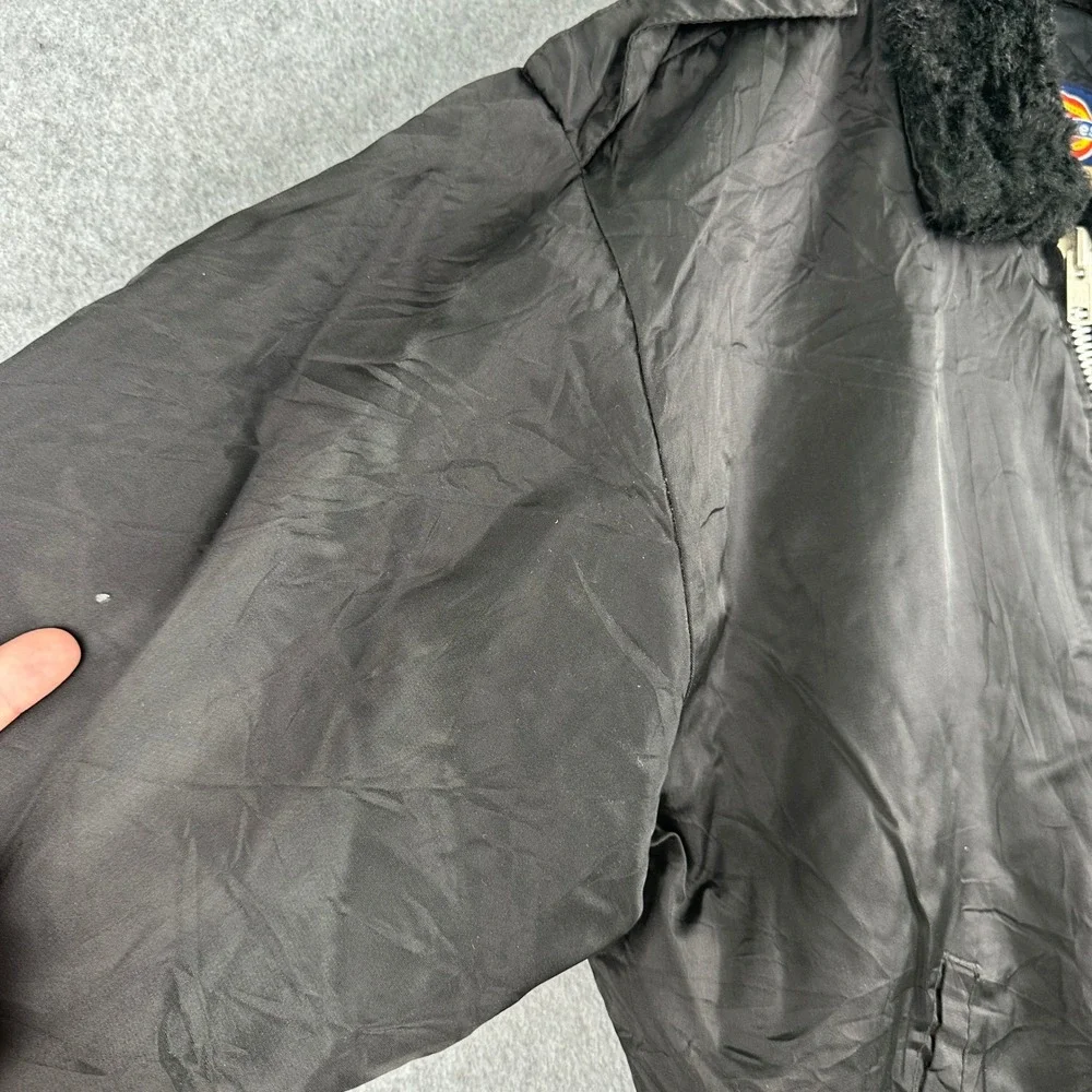 Dickies Jacket Mens S‎ Black Bomber Faux Fur Collar Quilted Lining Full Zip Work